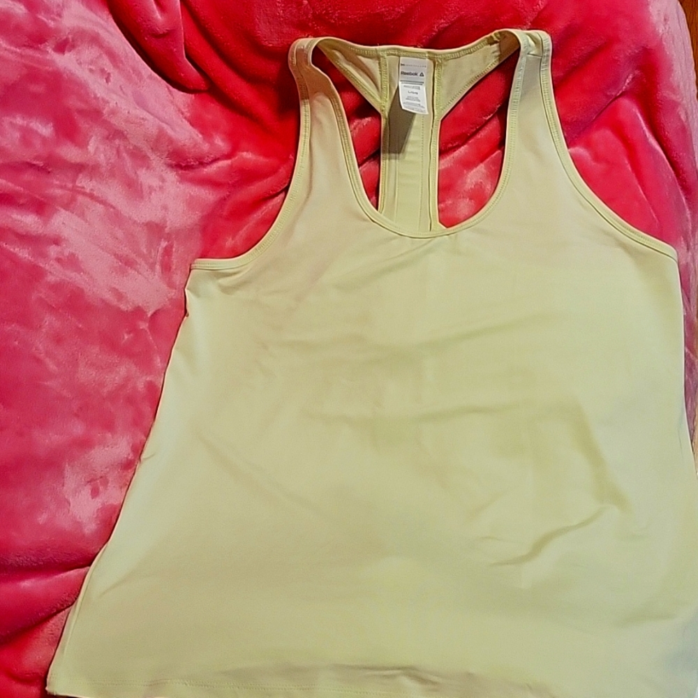 Womens (L) Reebok Lime Green Racerback Tank